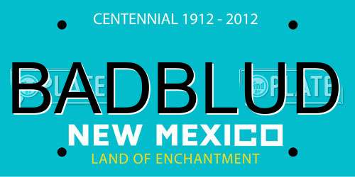 BADBLUD New Mexico License Plate