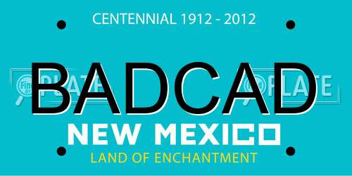 BADCAD New Mexico License Plate