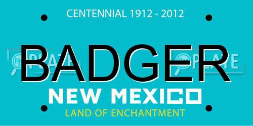 BADGER New Mexico License Plate
