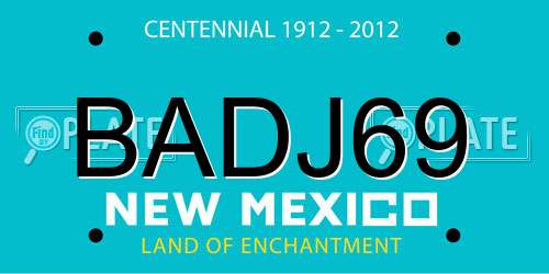 BADJ69 New Mexico License Plate