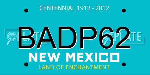 BADP62 New Mexico License Plate