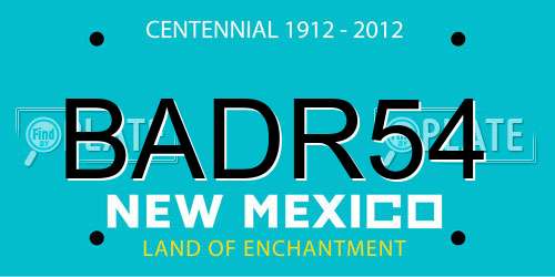 BADR54 New Mexico License Plate