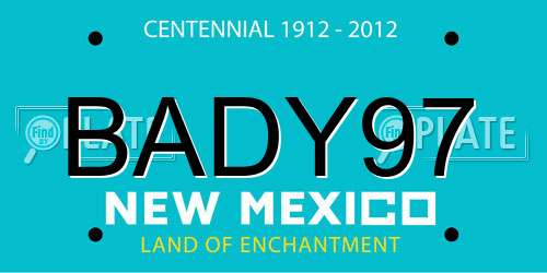 BADY97 New Mexico License Plate