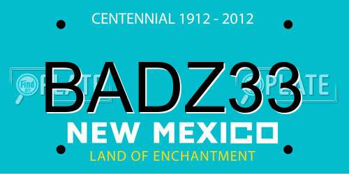 BADZ33 New Mexico License Plate
