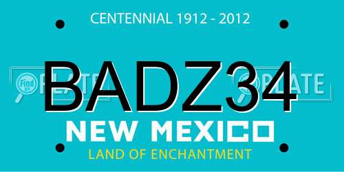 BADZ34 New Mexico License Plate
