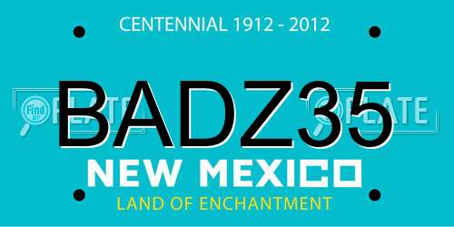 BADZ35 New Mexico License Plate