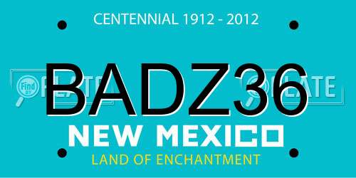 BADZ36 New Mexico License Plate