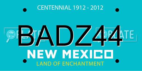 BADZ44 New Mexico License Plate
