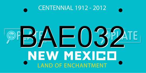 BAE032 New Mexico License Plate
