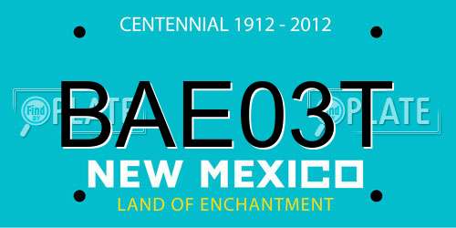 BAE03T New Mexico License Plate