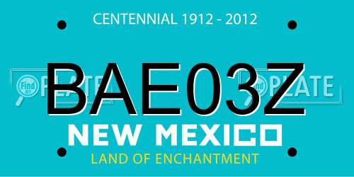 BAE03Z New Mexico License Plate