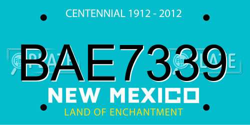 BAE7339 New Mexico License Plate