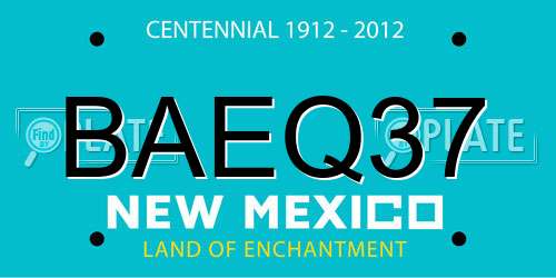 BAEQ37 New Mexico License Plate