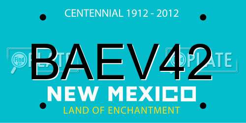 BAEV42 New Mexico License Plate