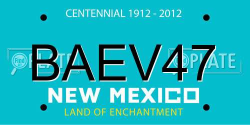 BAEV47 New Mexico License Plate