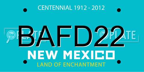 BAFD22 New Mexico License Plate
