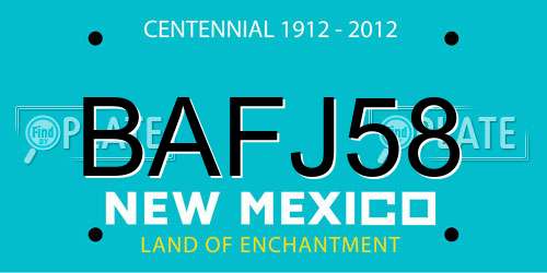 BAFJ58 New Mexico License Plate