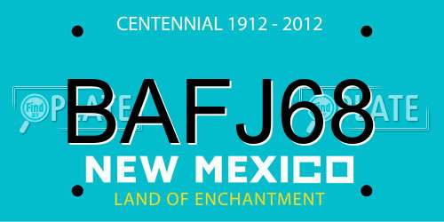 BAFJ68 New Mexico License Plate
