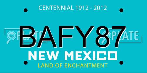 BAFY87 New Mexico License Plate