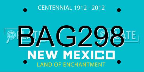 BAG298 New Mexico License Plate