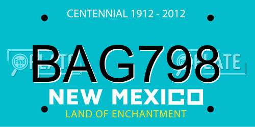 BAG798 New Mexico License Plate