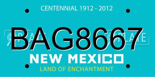 BAG8667 New Mexico License Plate