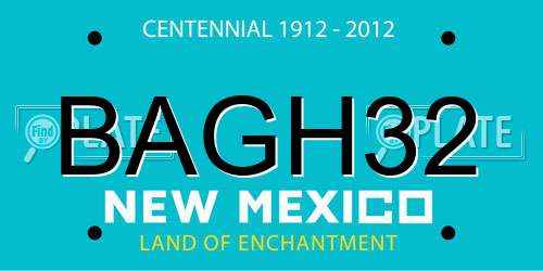 BAGH32 New Mexico License Plate