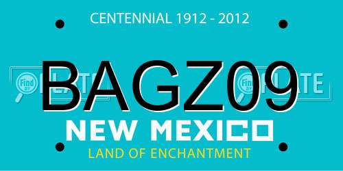 BAGZ09 New Mexico License Plate