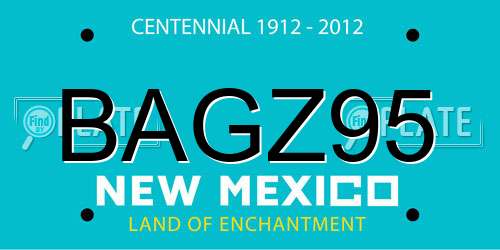BAGZ95 New Mexico License Plate