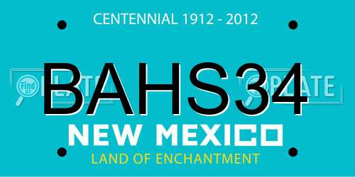 BAHS34 New Mexico License Plate
