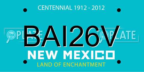 BAI26V New Mexico License Plate