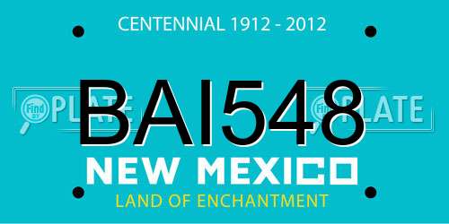 BAI548 New Mexico License Plate