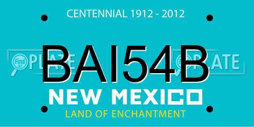 BAI54B New Mexico License Plate