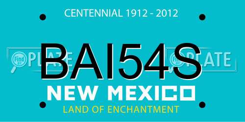 BAI54S New Mexico License Plate