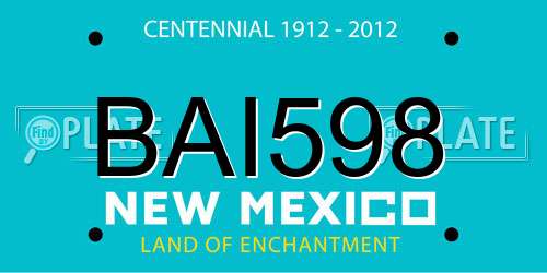 BAI598 New Mexico License Plate
