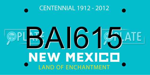 BAI615 New Mexico License Plate