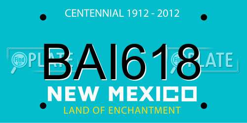 BAI618 New Mexico License Plate