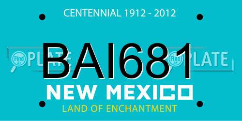 BAI681 New Mexico License Plate