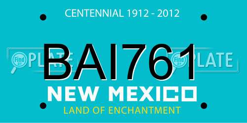BAI761 New Mexico License Plate