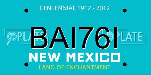 BAI76I New Mexico License Plate