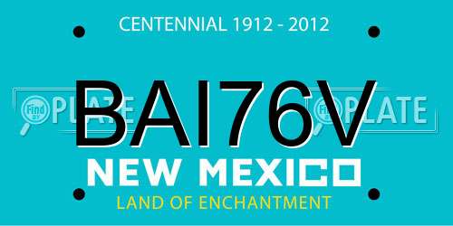 BAI76V New Mexico License Plate