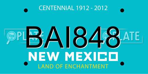 BAI848 New Mexico License Plate
