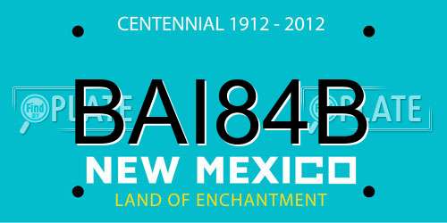 BAI84B New Mexico License Plate