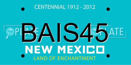 BAIS45 New Mexico License Plate