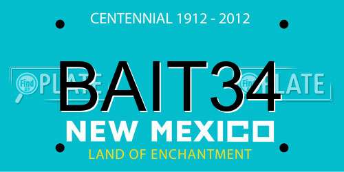 BAIT34 New Mexico License Plate