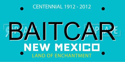 BAITCAR New Mexico License Plate