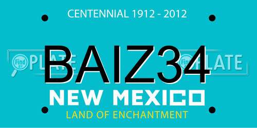 BAIZ34 New Mexico License Plate