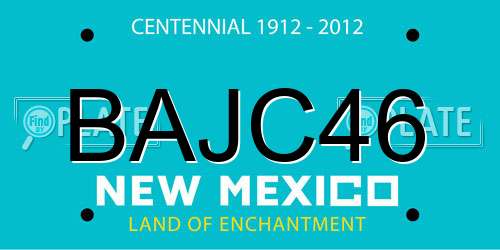 BAJC46 New Mexico License Plate