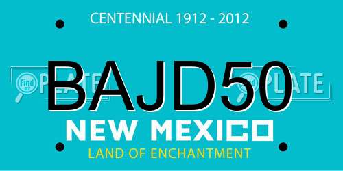 BAJD50 New Mexico License Plate