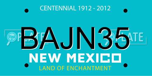 BAJN35 New Mexico License Plate
